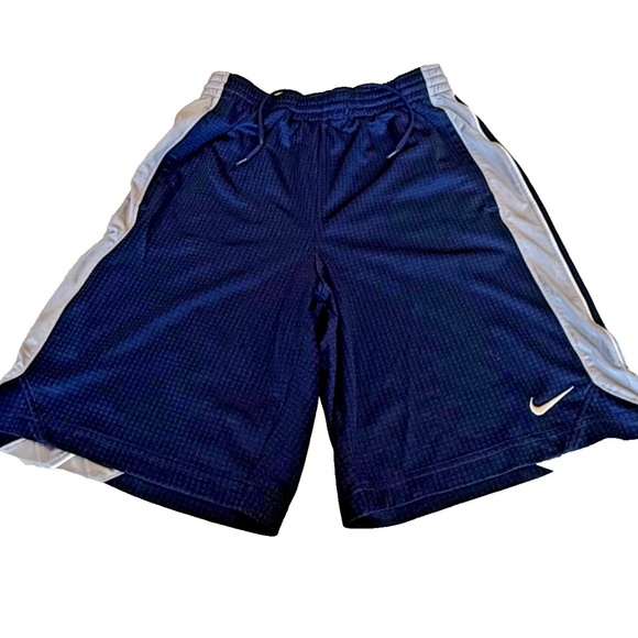 Nike Men's Drawstring Logo Athletic Shorts; Navy/Grey; Size Small - Picture 5 of 6